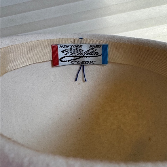Mr John Vintage White Felt Pillbox Hat with Rhinestone Accent main image 4